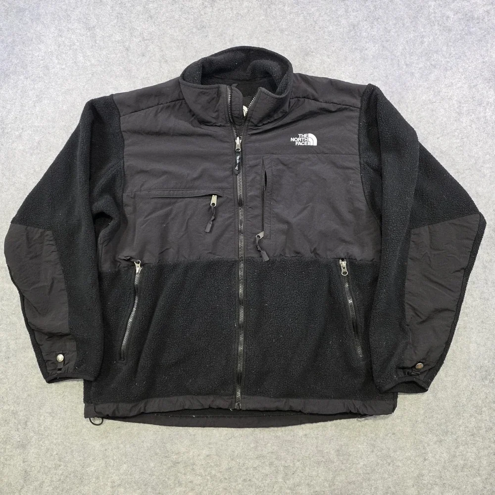 The North Face Denali Jacket Mens XL Black Fleece Nylon Full Zip Windbreaker
